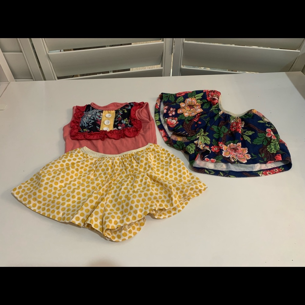 Persnickety top and shorts outfit plus extra shorts size 2 years